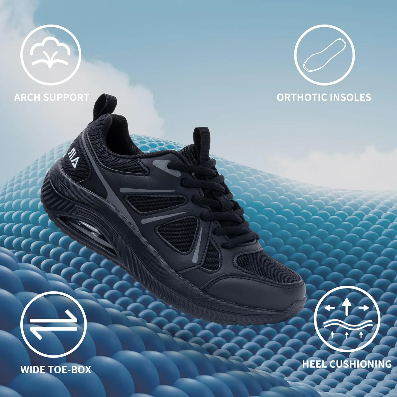 AOV Women Arch Support Walking Shoes Orthotic Sneakers for Plantar Fasciitis Foot and Heel Pain Relief Tennis Shoes, Size 5.5-11