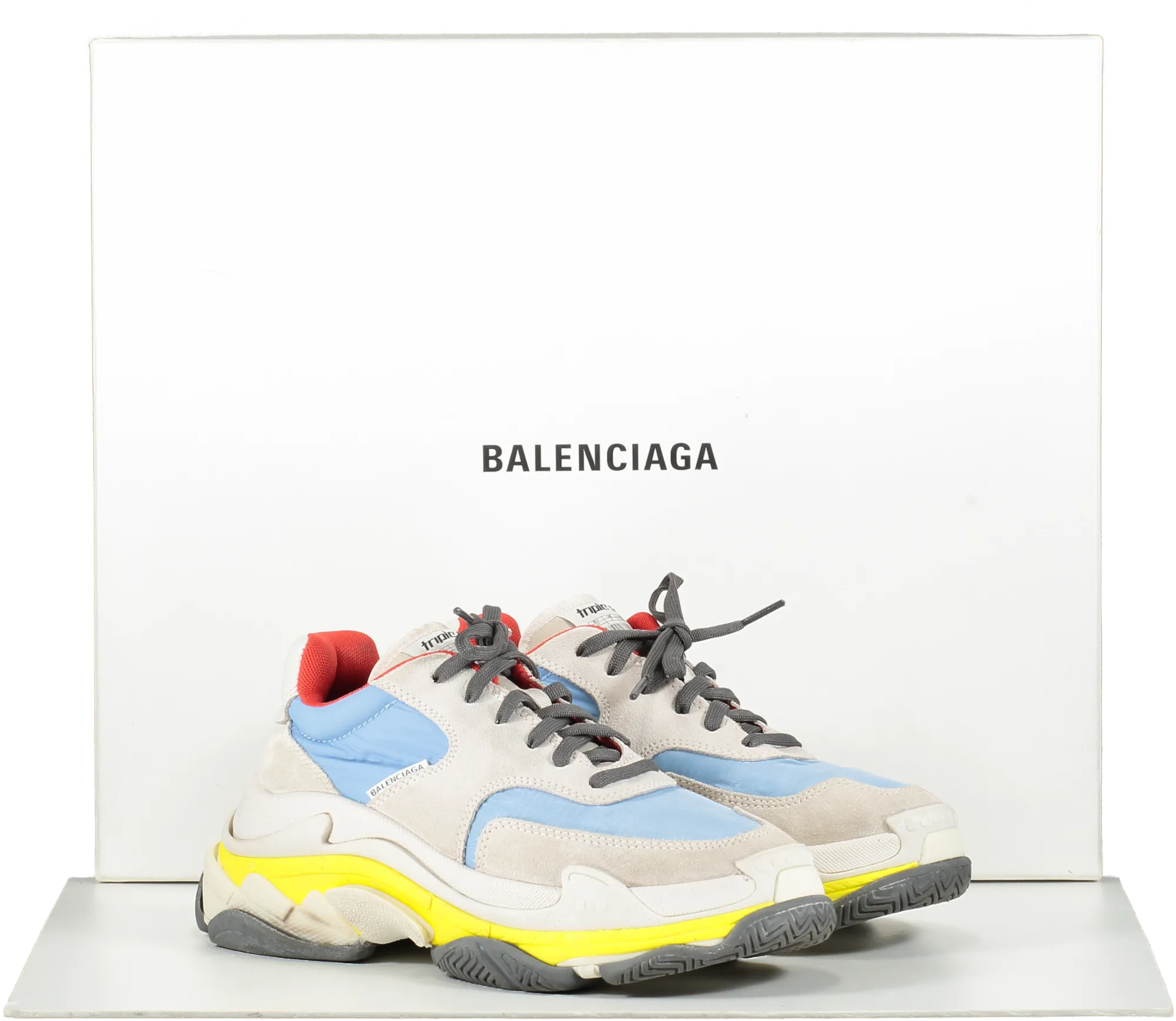 Balenciaga Multicoloured Triple S Grey Chunky Trainers UK 4 EU 37 👠