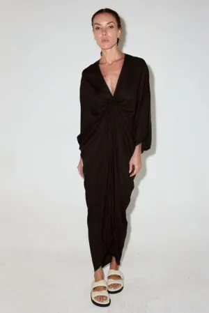 BAMBOO MAXI KAFTAN - BLACK