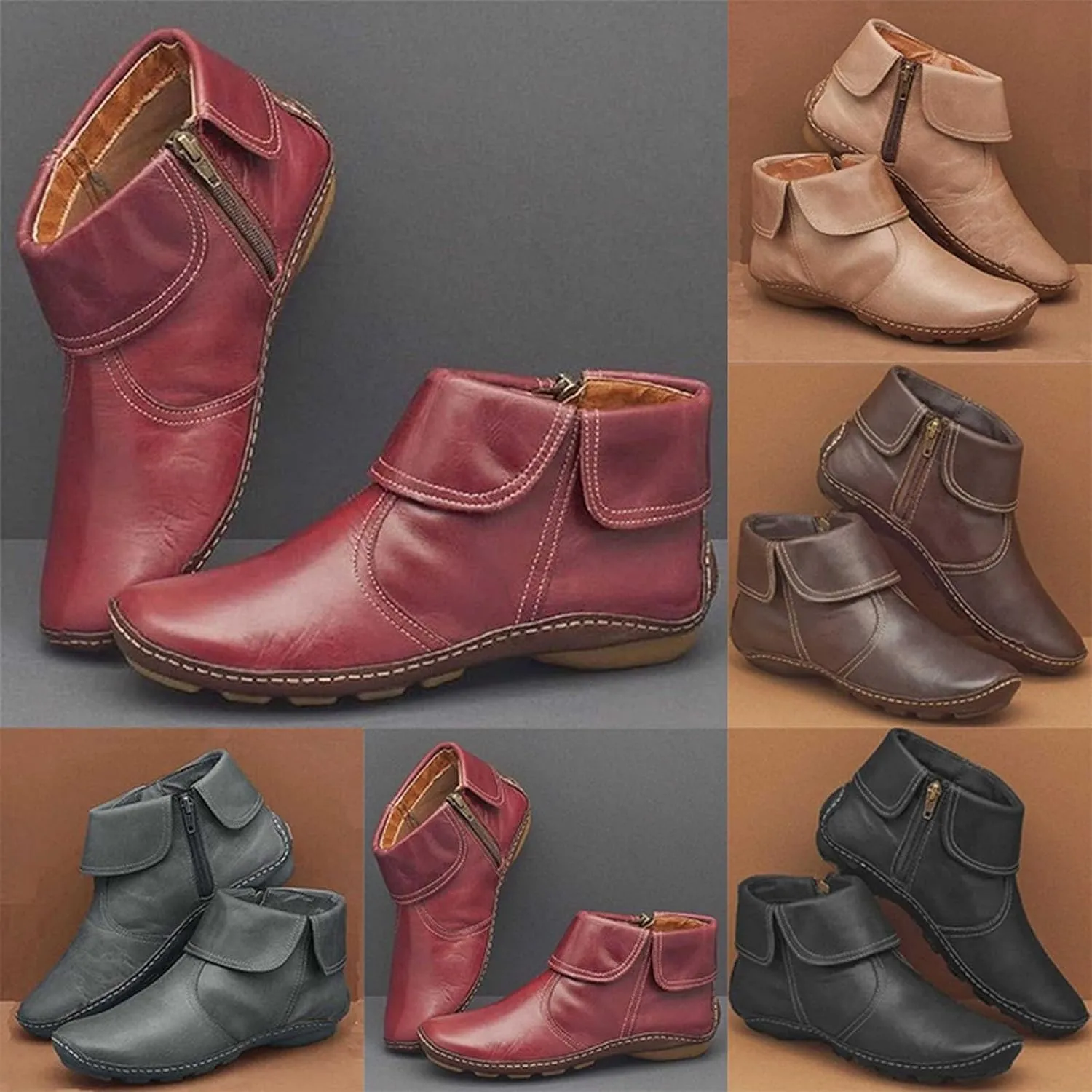 Black Booties for Women Ankle Leather Booties for Women 2024 Mens Leather Work Boots Boot for Men Fashion Round Toe Side Zipper Pointd Toe Suede