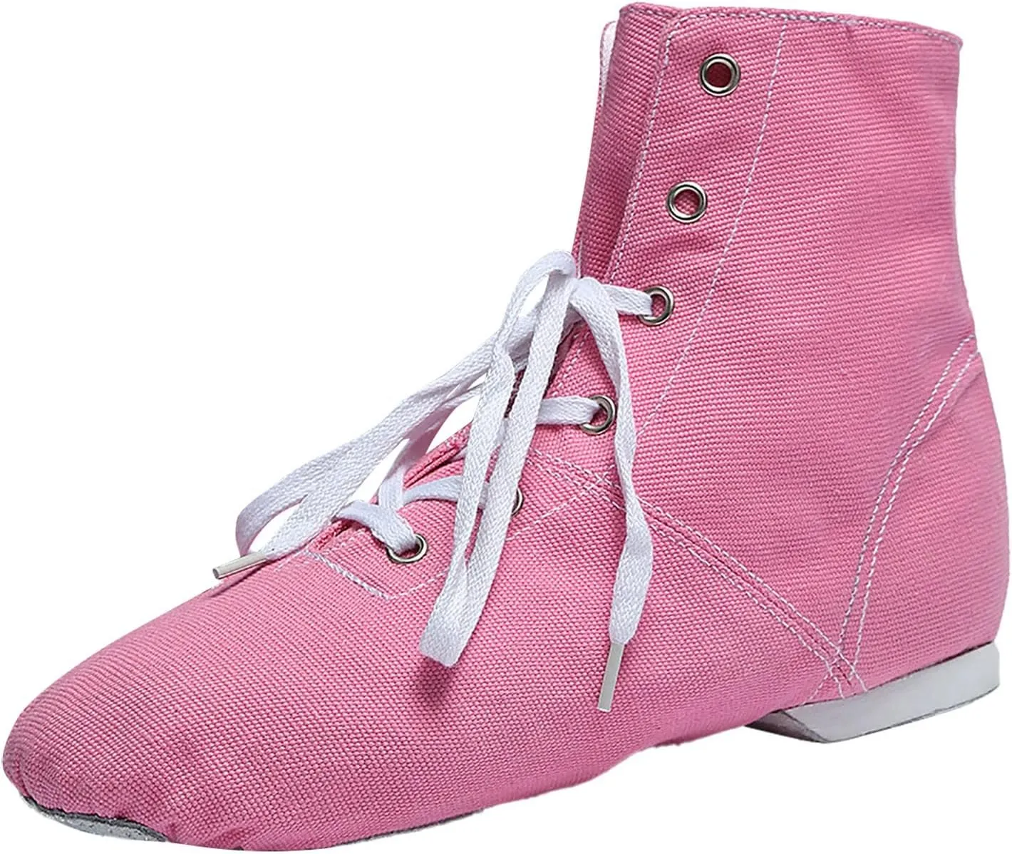 Canvas Jazz Dance Boots for Girls Boys Kids Unisex Ballet Shoes Solid Color Basic Lace Up Dancing Practice Sneakers