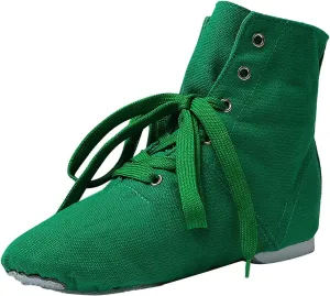 Canvas Jazz Dance Boots for Girls Boys Kids Unisex Ballet Shoes Solid Color Basic Lace Up Dancing Practice Sneakers