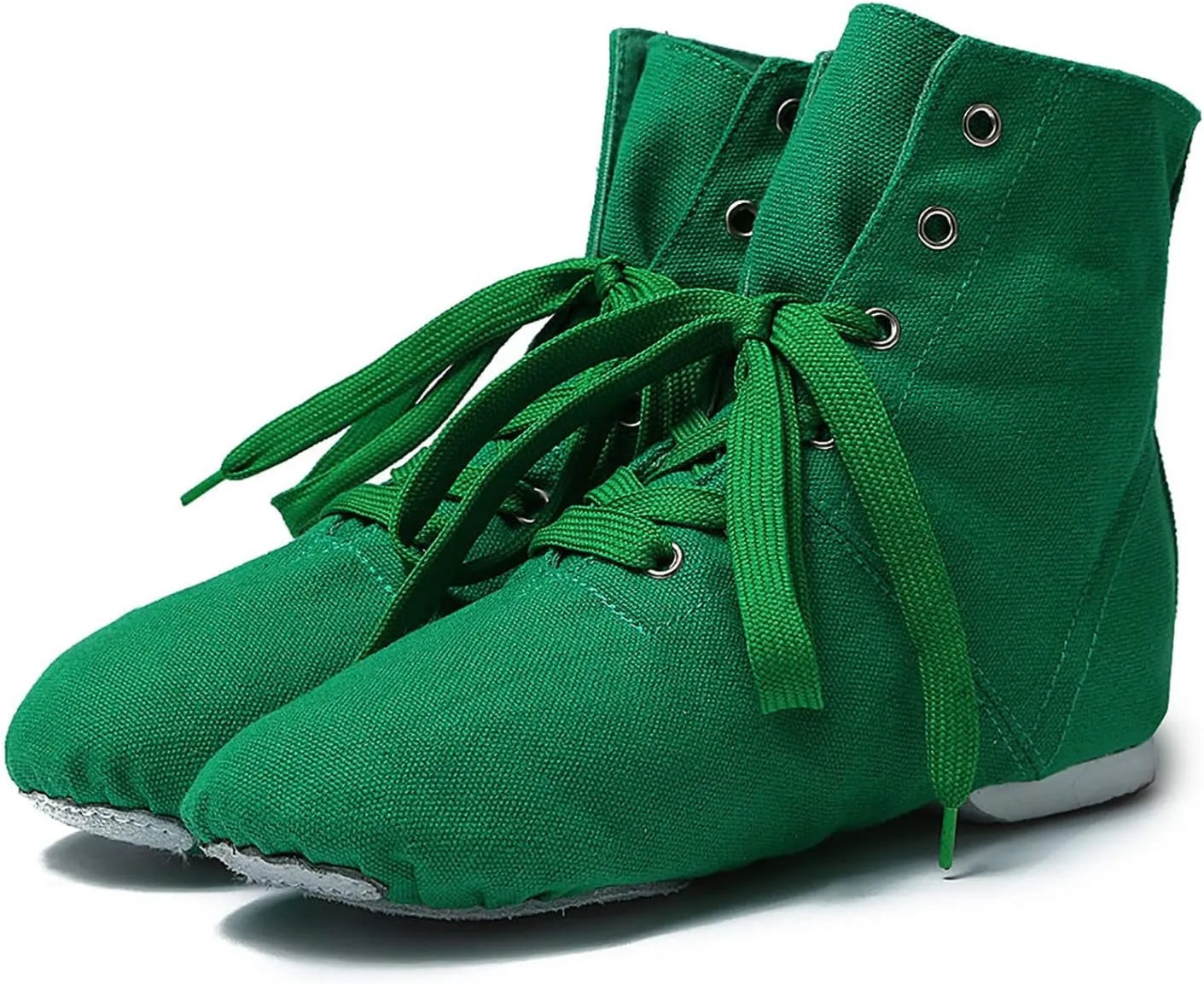Canvas Jazz Dance Boots for Girls Boys Kids Unisex Ballet Shoes Solid Color Basic Lace Up Dancing Practice Sneakers