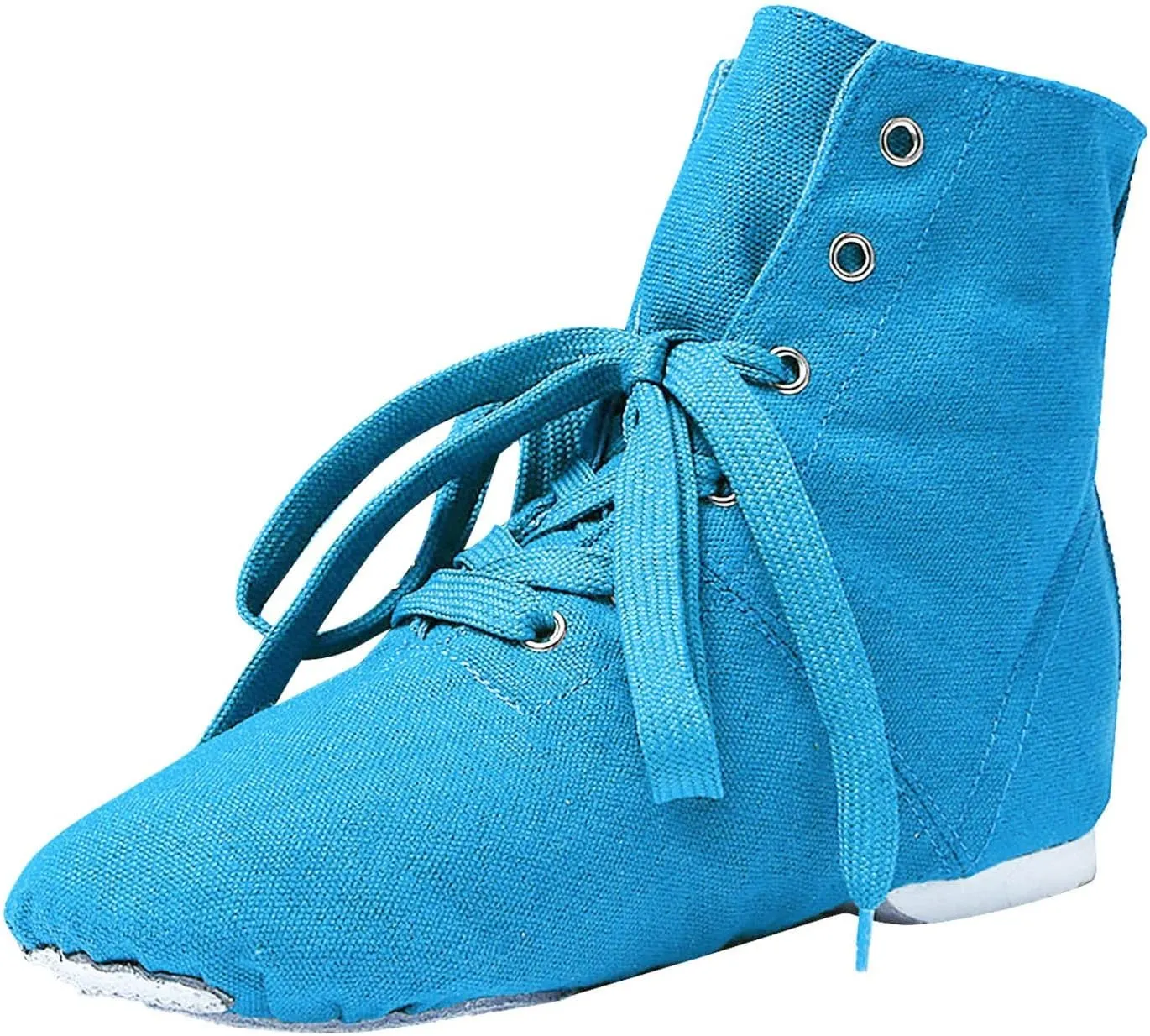 Canvas Jazz Dance Boots for Girls Boys Kids Unisex Ballet Shoes Solid Color Basic Lace Up Dancing Practice Sneakers