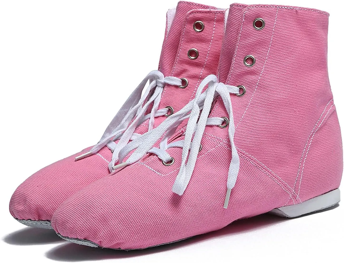 Canvas Jazz Dance Boots for Girls Boys Kids Unisex Ballet Shoes Solid Color Basic Lace Up Dancing Practice Sneakers