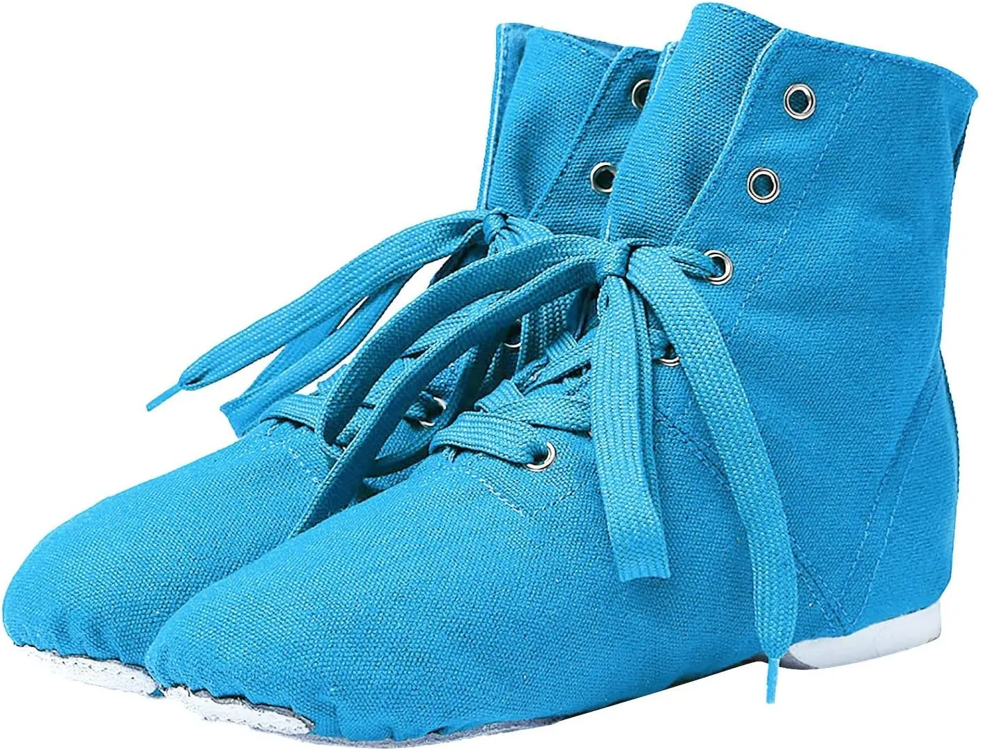 Canvas Jazz Dance Boots for Girls Boys Kids Unisex Ballet Shoes Solid Color Basic Lace Up Dancing Practice Sneakers
