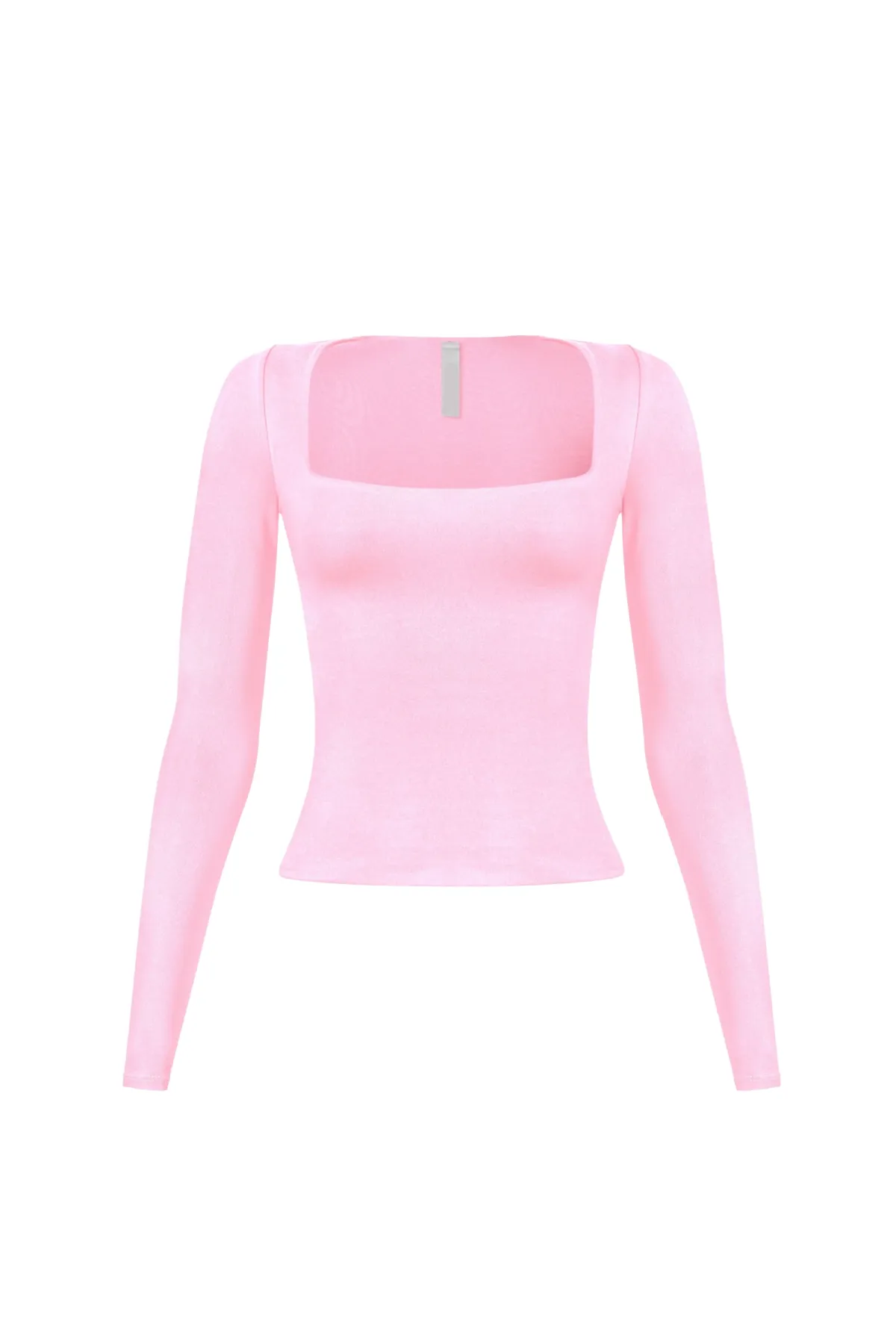 Cassie Long Sleeve Scoop Neck Top (Pink)