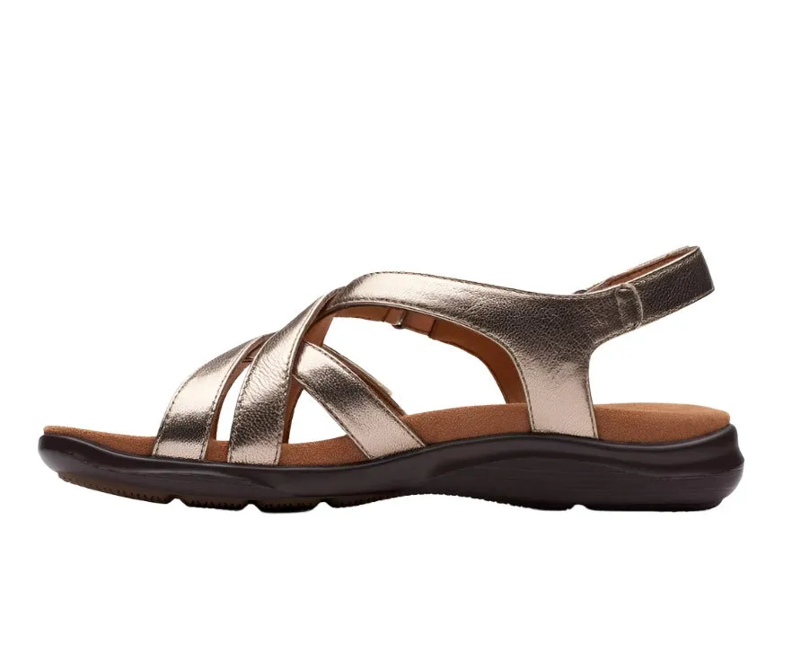 Clarks Womens Sandal Kitly Go Metallic Leather