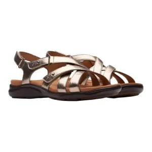 Clarks Womens Sandal Kitly Go Metallic Leather