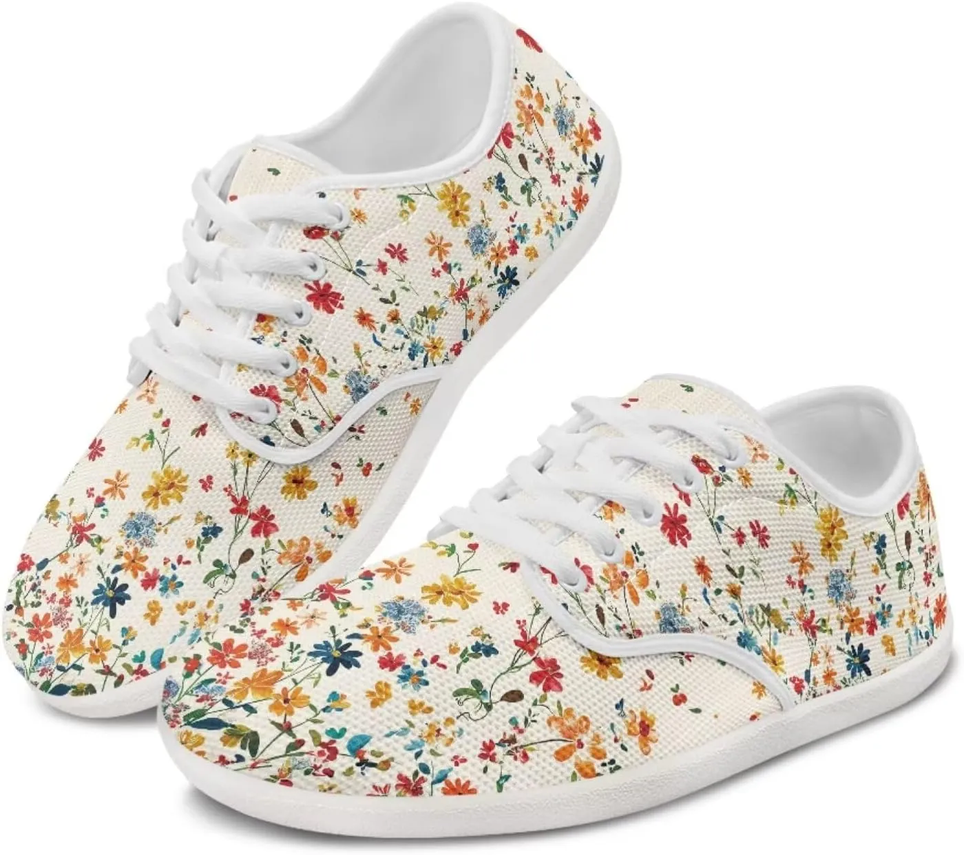 Coloranimal Womens Sneakers Barefoot Shoes Women Casual Walking Shoes Lace Up Shoes Wide Toe Box Shoes Fashion Sneakers Lightweight Footwear
