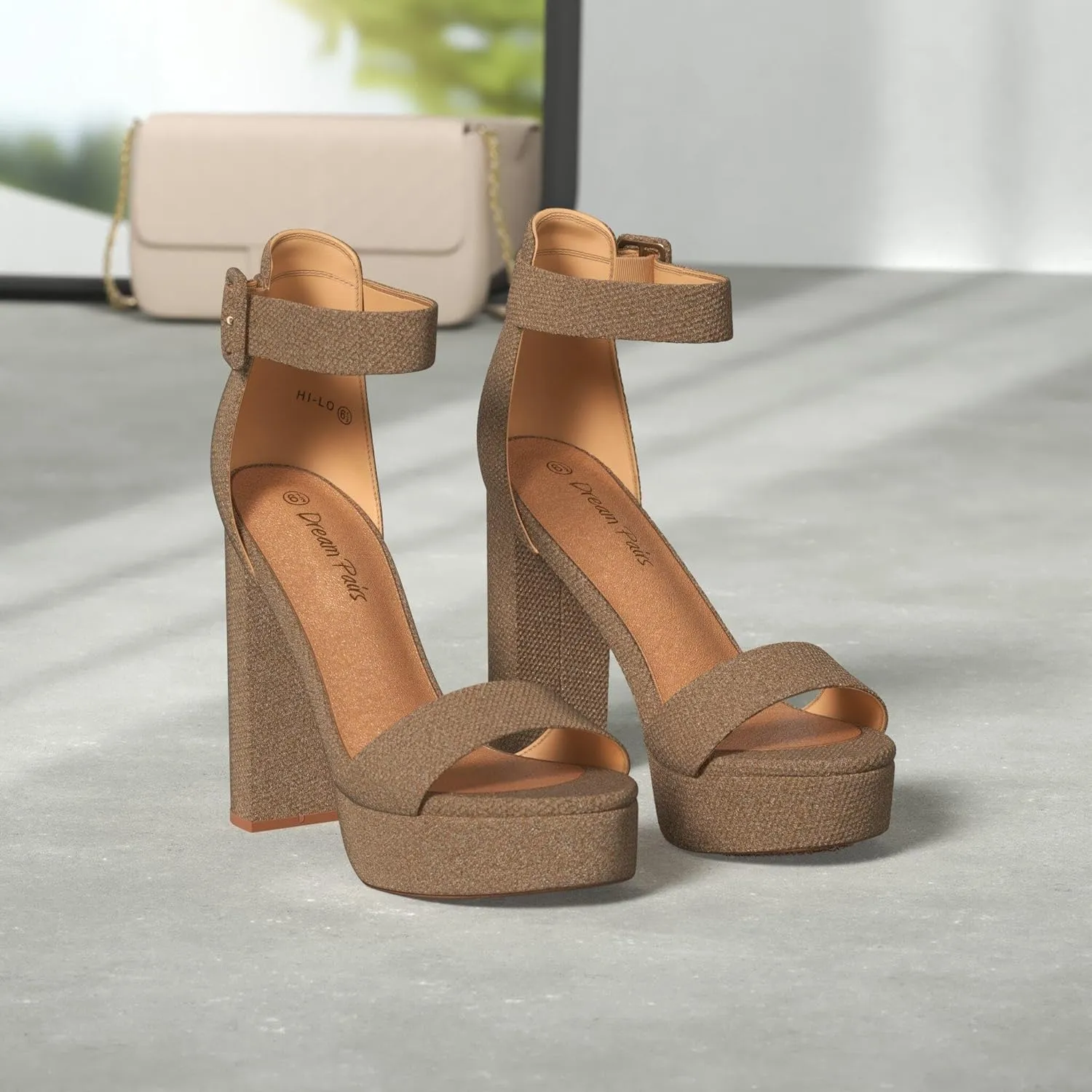 DREAM PAIRS Women's Hi-lo Heeled Sandal