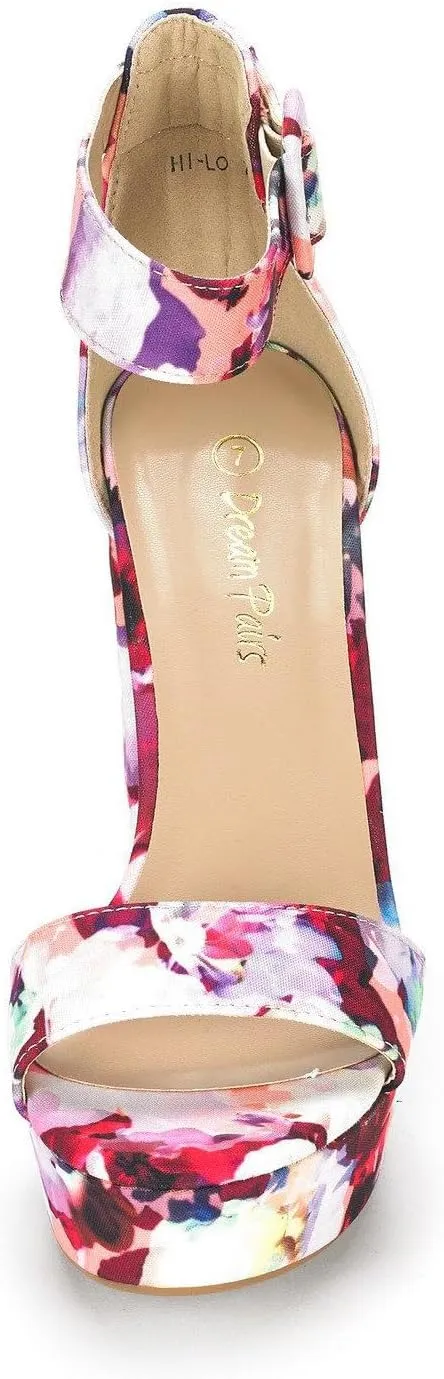 DREAM PAIRS Women's Hi-lo Heeled Sandal