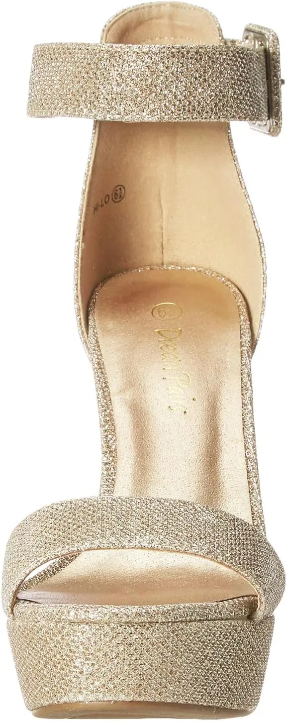 DREAM PAIRS Women's Hi-lo Heeled Sandal