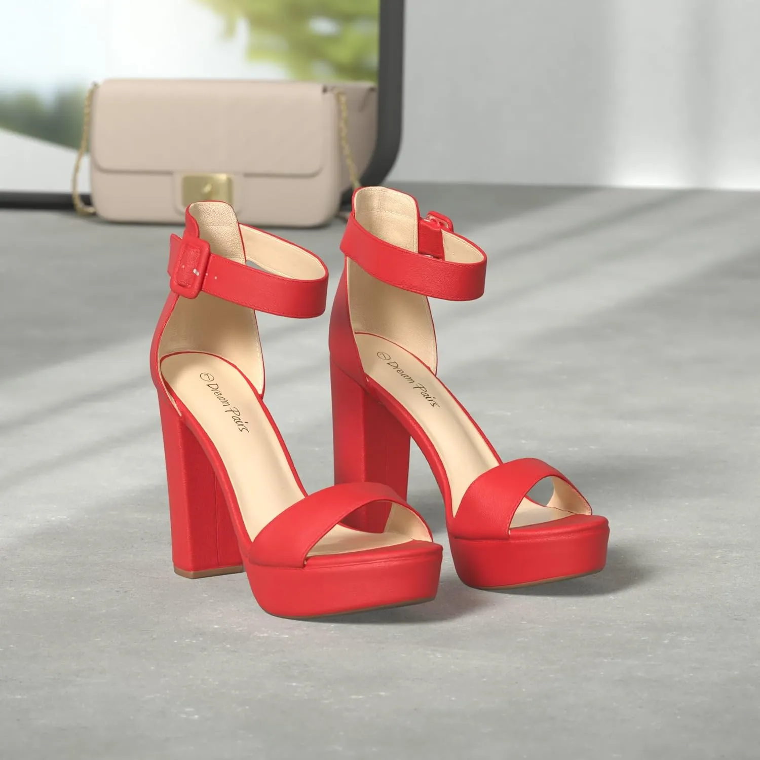 DREAM PAIRS Women's Hi-lo Heeled Sandal