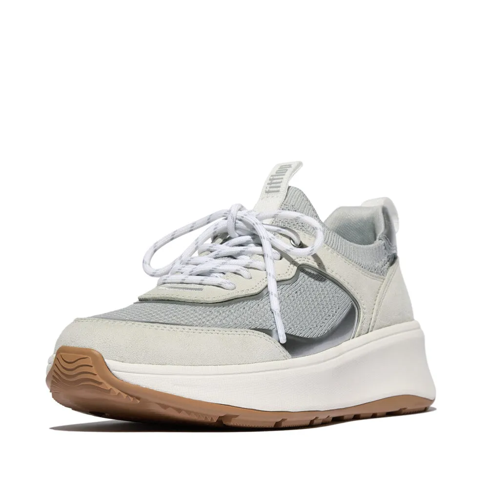 F-MODE Knit/Suede Flatform Slip-On Trainers