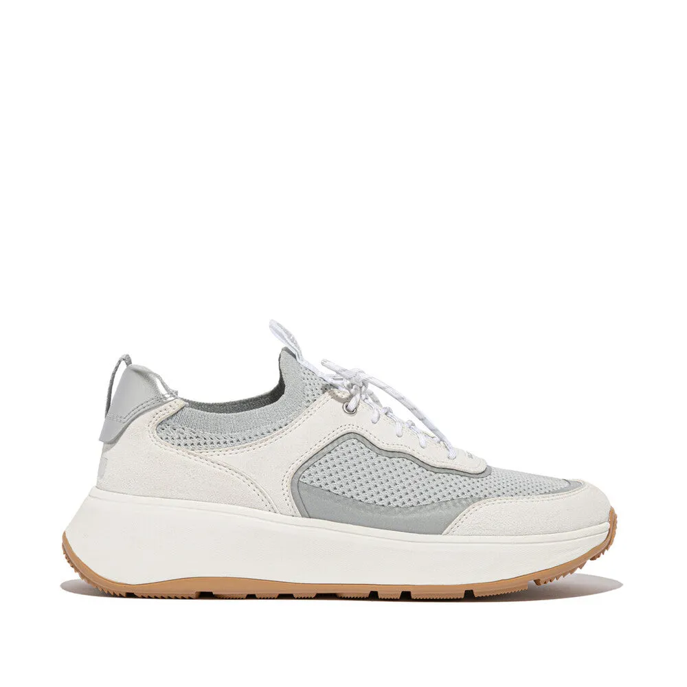 F-MODE Knit/Suede Flatform Slip-On Trainers