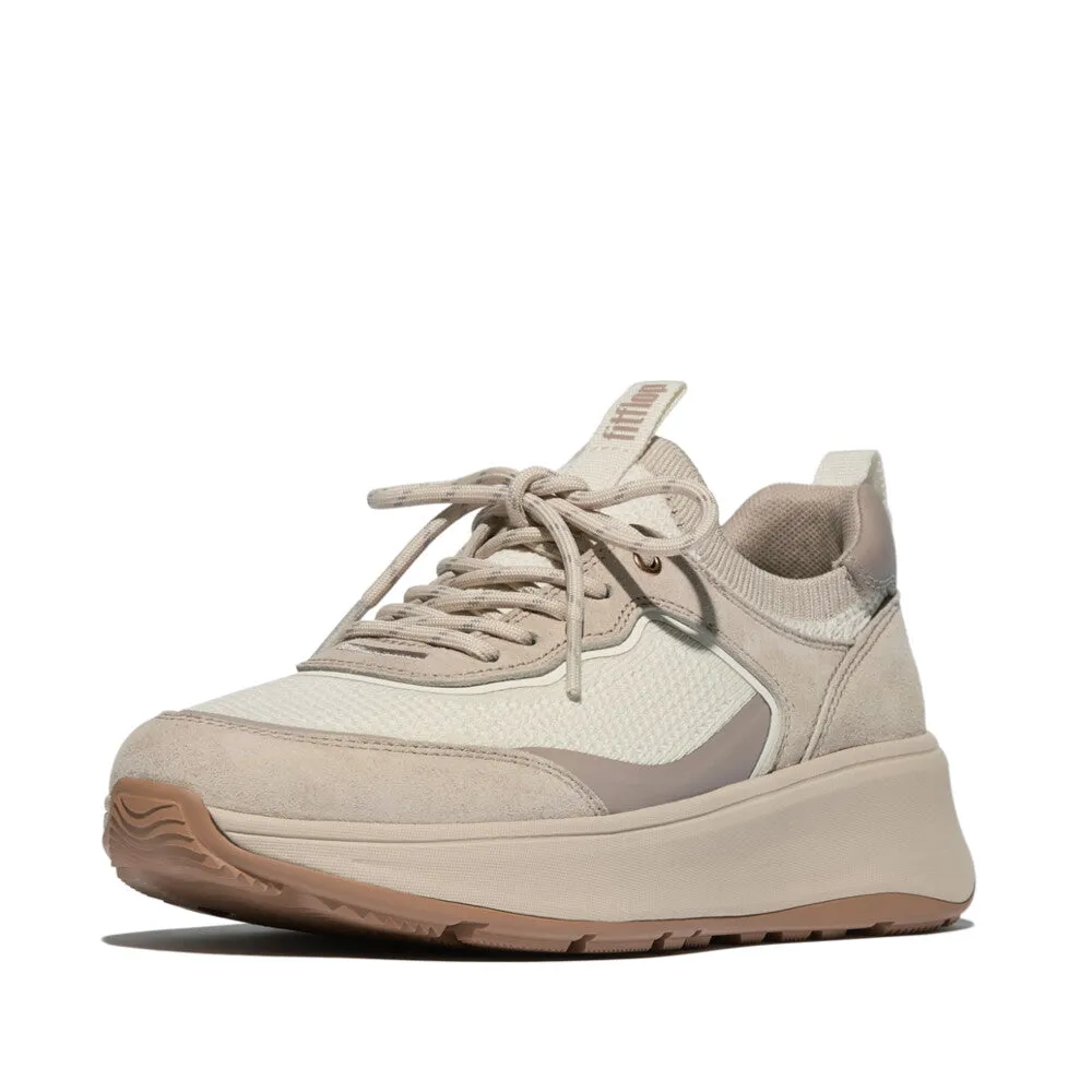 F-MODE Knit/Suede Flatform Slip-On Trainers