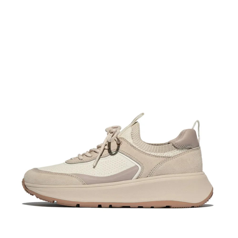 F-MODE Knit/Suede Flatform Slip-On Trainers