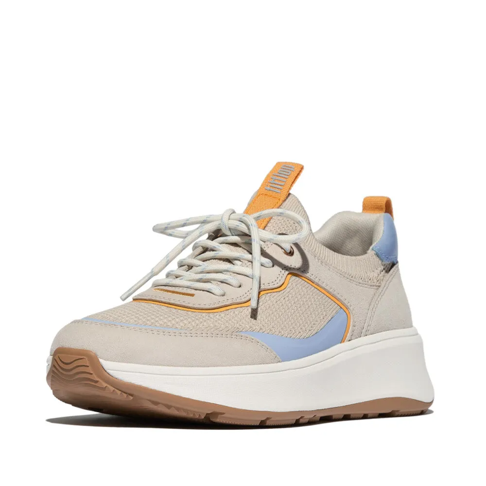 F-MODE Knit/Suede Flatform Slip-On Trainers