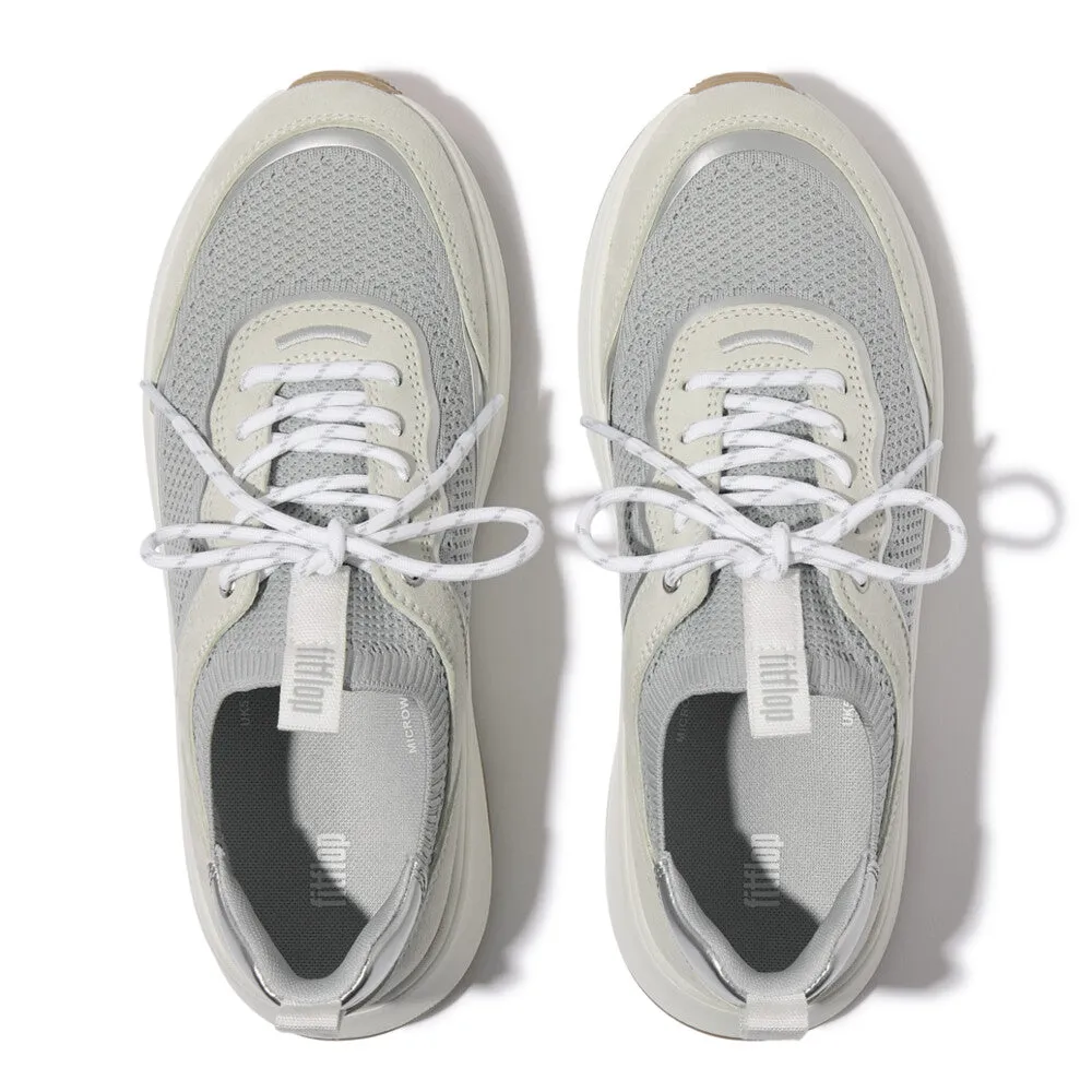 F-MODE Knit/Suede Flatform Slip-On Trainers