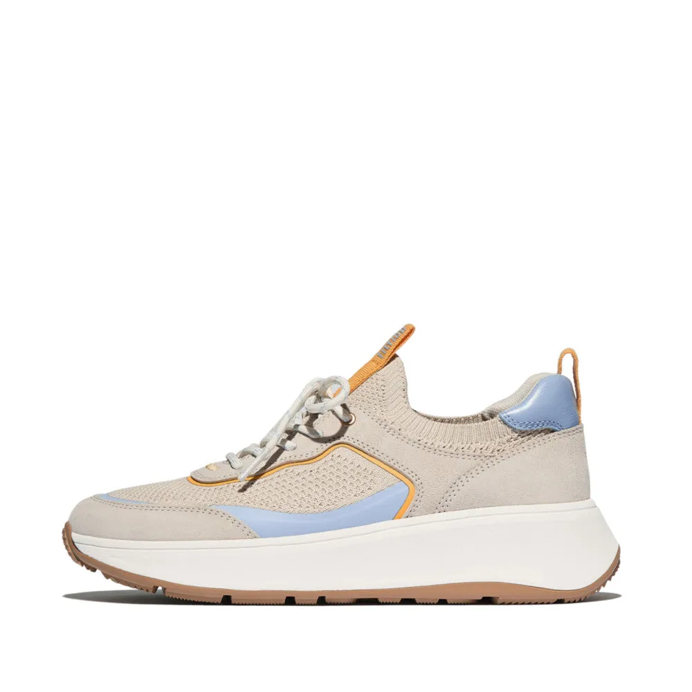 F-MODE Knit/Suede Flatform Slip-On Trainers