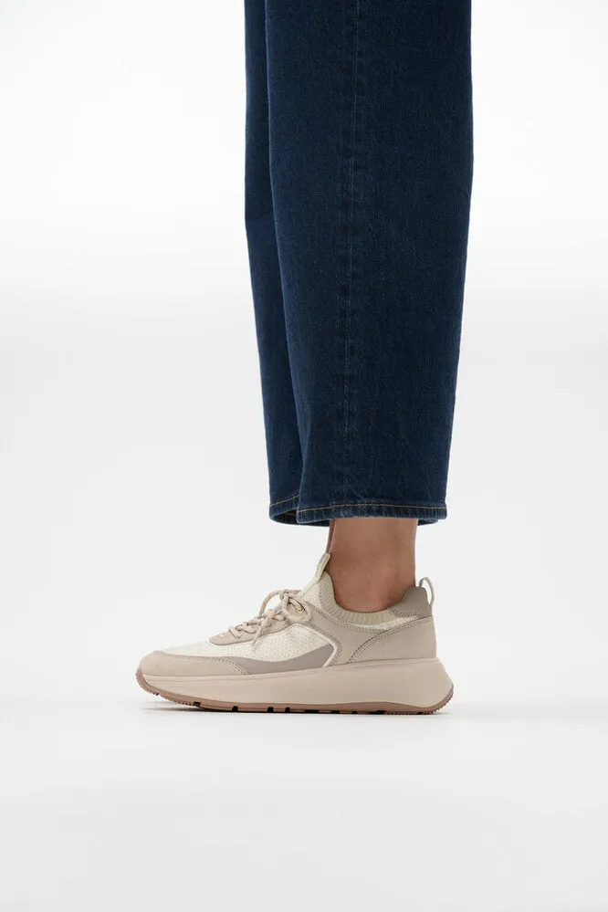 F-MODE Knit/Suede Flatform Slip-On Trainers