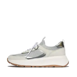 F-MODE Knit/Suede Flatform Slip-On Trainers