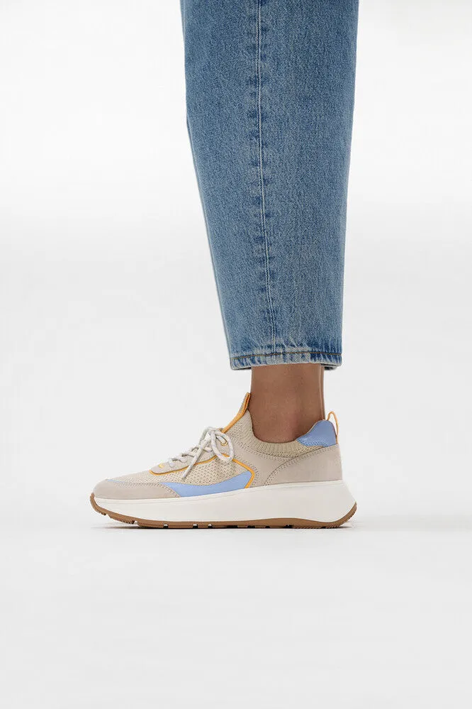 F-MODE Knit/Suede Flatform Slip-On Trainers