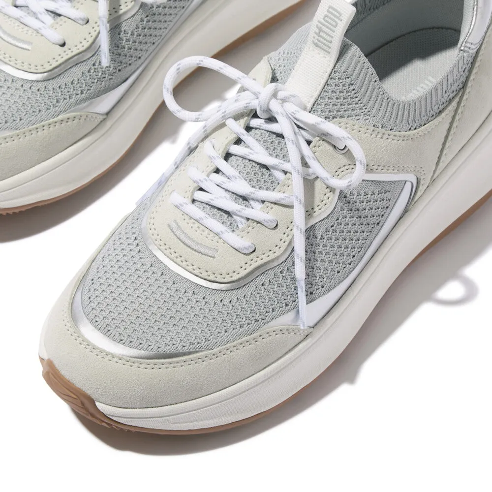 F-MODE Knit/Suede Flatform Slip-On Trainers