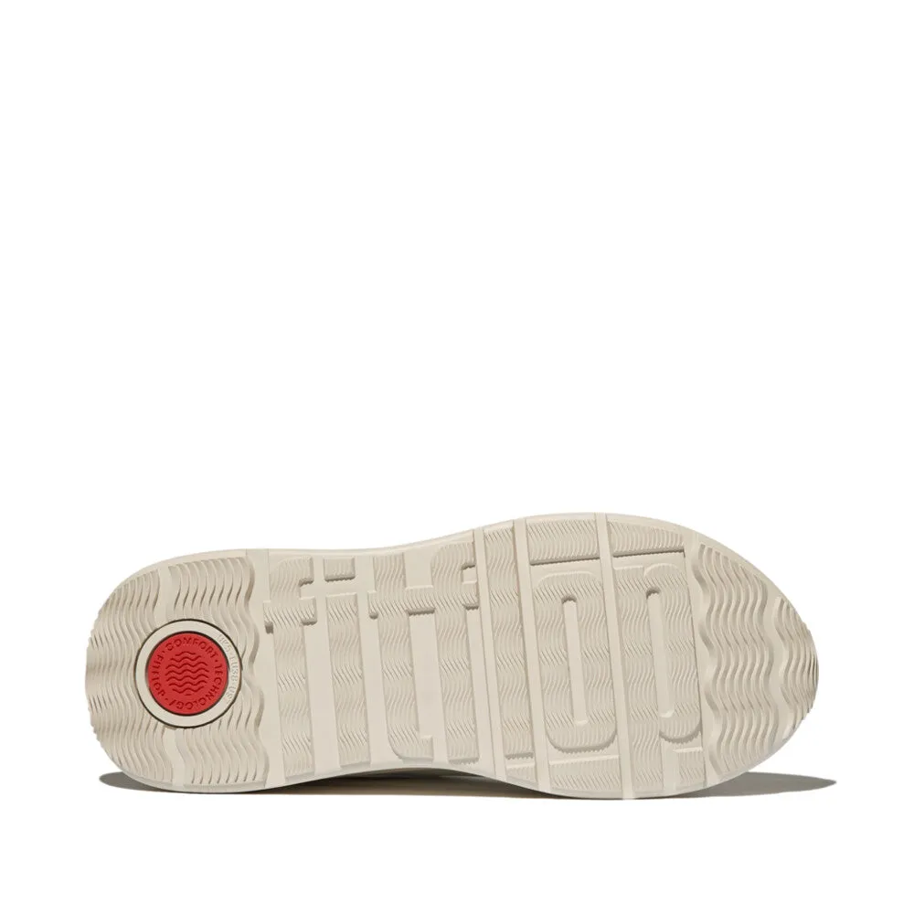 F-MODE Leather/Suede/Metallic Flatform Trainers