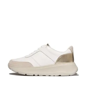F-MODE Leather/Suede/Metallic Flatform Trainers