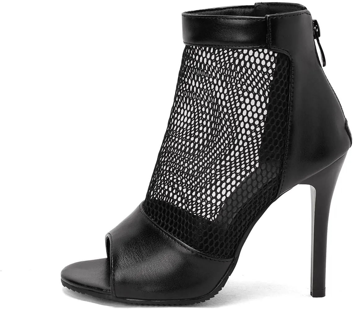 ForeMode Strappy Peep Toe Heeled Sandals for Women - Elegant and Comfortable Dress Shoes for Evening Party and Ballroom Dancing