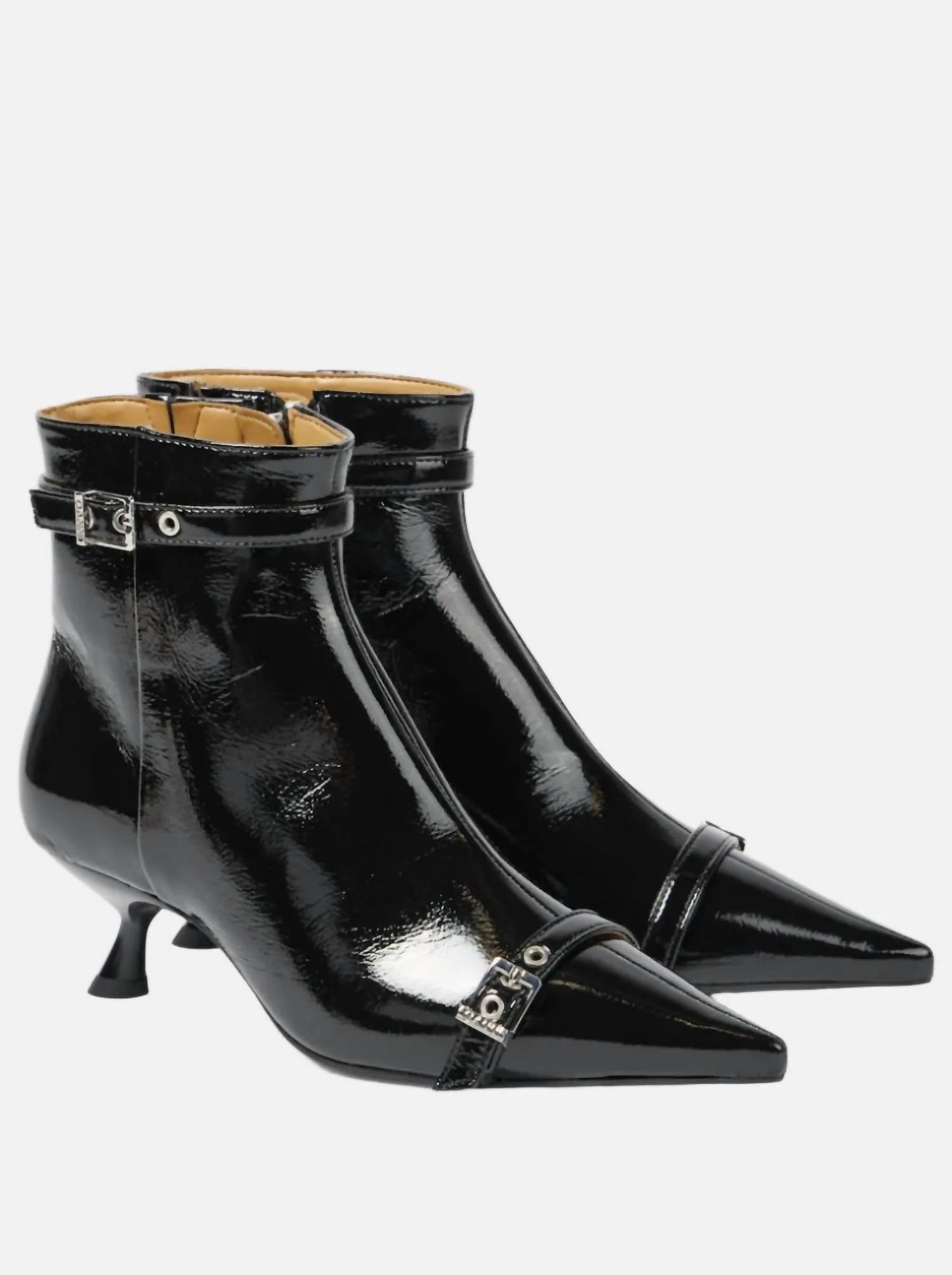 Ganni - Women's Eyelets Kitten Heel Boots
