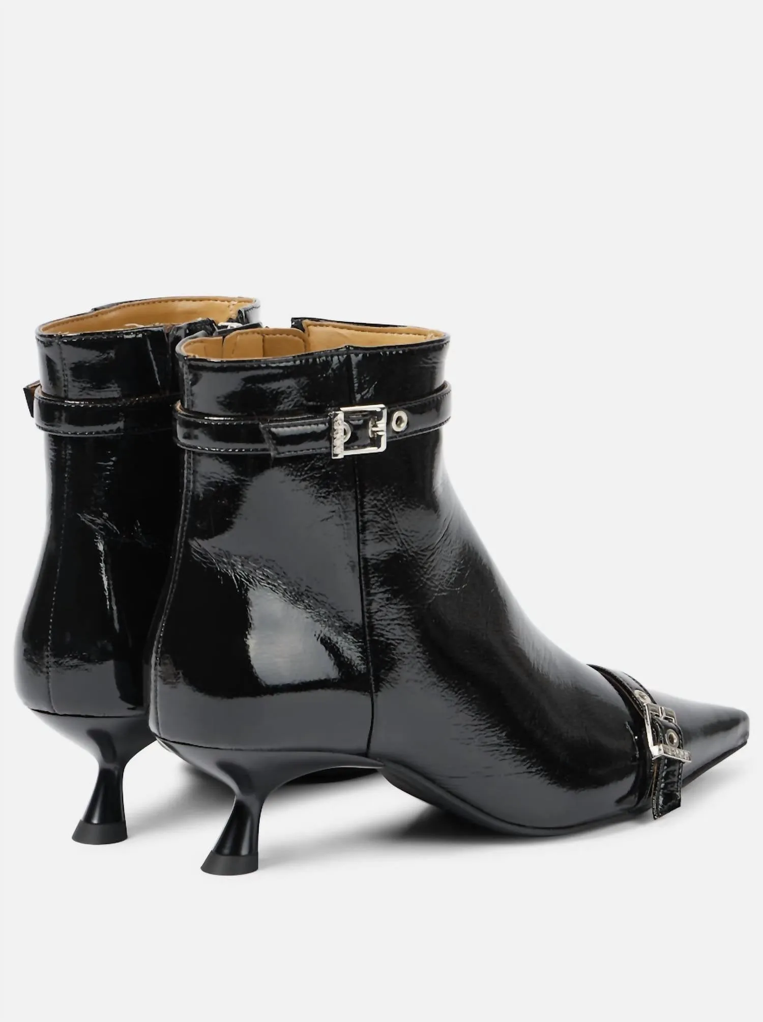 Ganni - Women's Eyelets Kitten Heel Boots