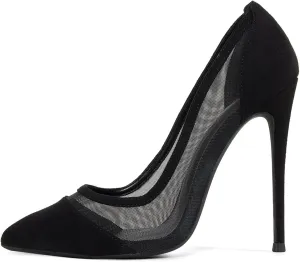 GENSHUO Women's 4.7 Inch Pumps Pointy Closed Toe Stiletto Sexy High Heels Slip on Porm Party Wedding Dress Shoes