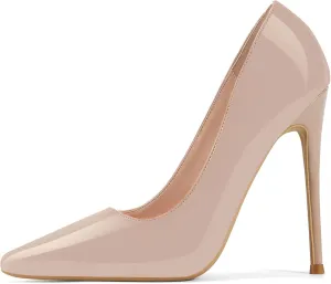 GENSHUO Women's 4.7 Inch Pumps Pointy Closed Toe Stiletto Sexy High Heels Slip on Porm Party Wedding Dress Shoes