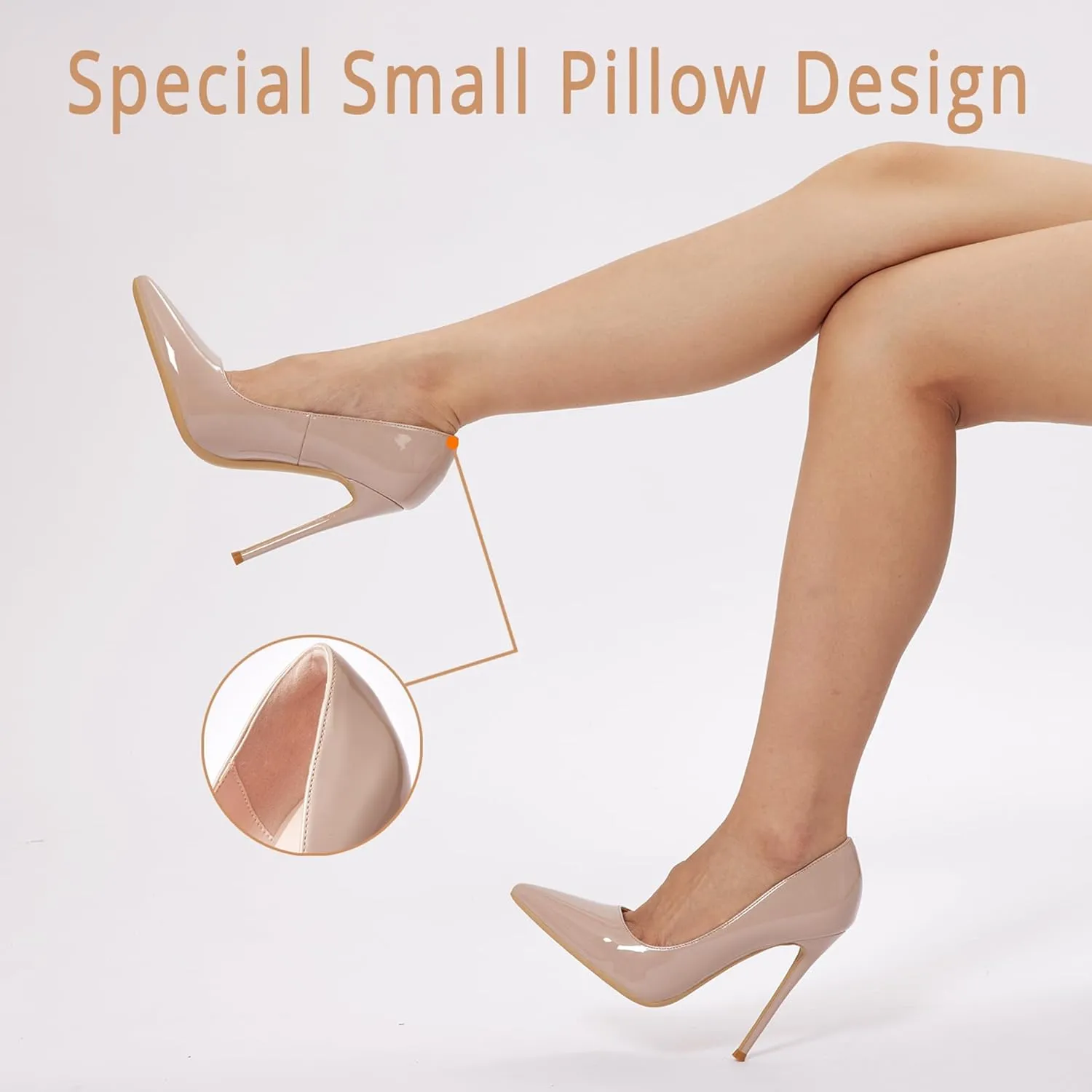 GENSHUO Women's 4.7 Inch Pumps Pointy Closed Toe Stiletto Sexy High Heels Slip on Porm Party Wedding Dress Shoes