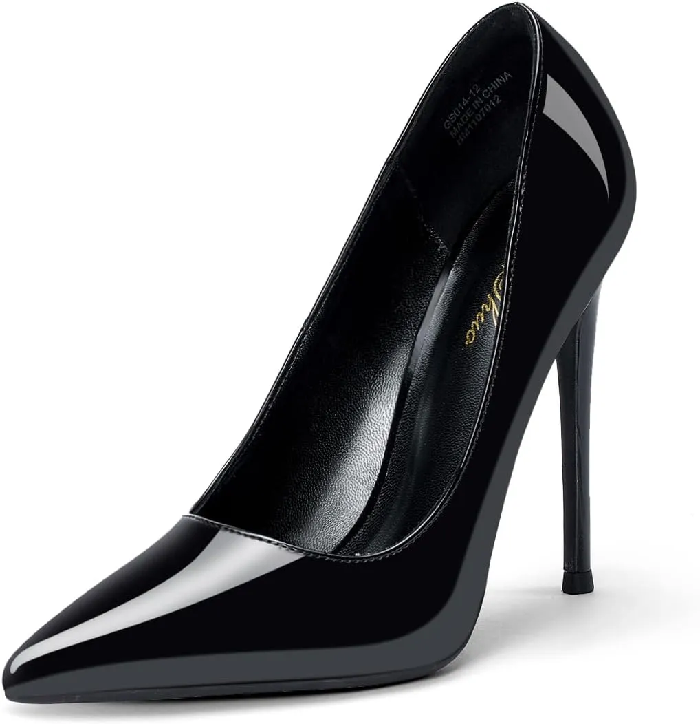 GENSHUO Women's 4.7 Inch Pumps Pointy Closed Toe Stiletto Sexy High Heels Slip on Porm Party Wedding Dress Shoes