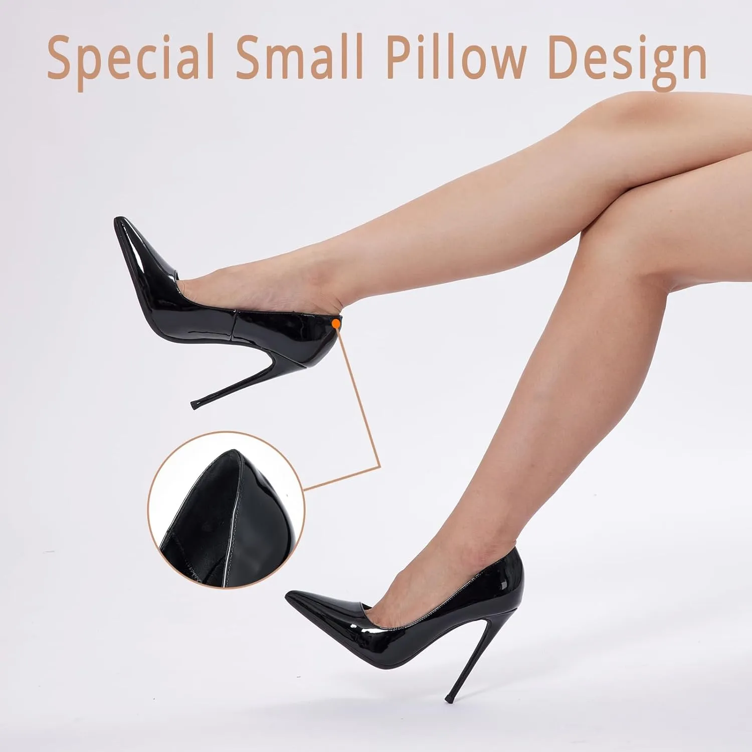 GENSHUO Women's 4.7 Inch Pumps Pointy Closed Toe Stiletto Sexy High Heels Slip on Porm Party Wedding Dress Shoes