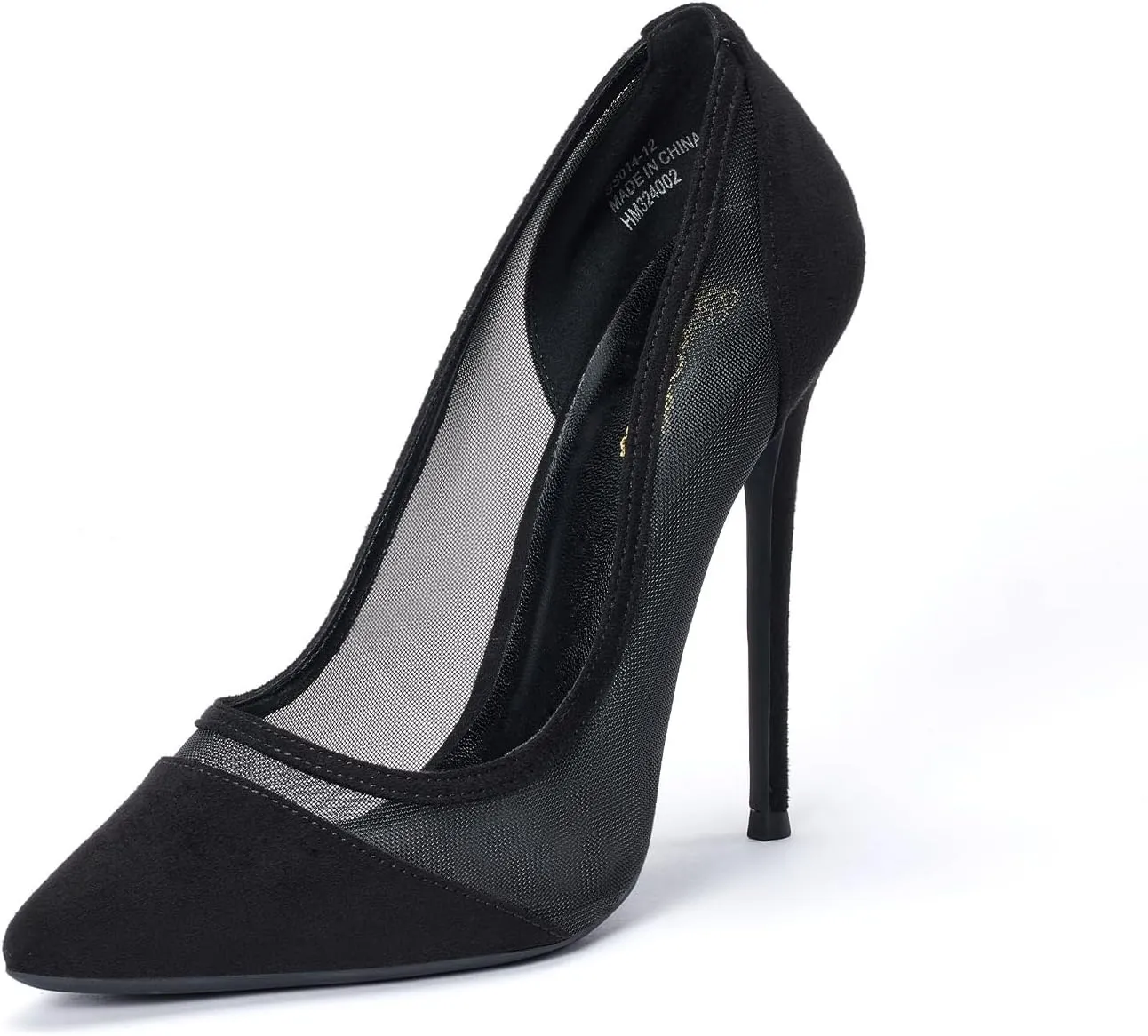 GENSHUO Women's 4.7 Inch Pumps Pointy Closed Toe Stiletto Sexy High Heels Slip on Porm Party Wedding Dress Shoes