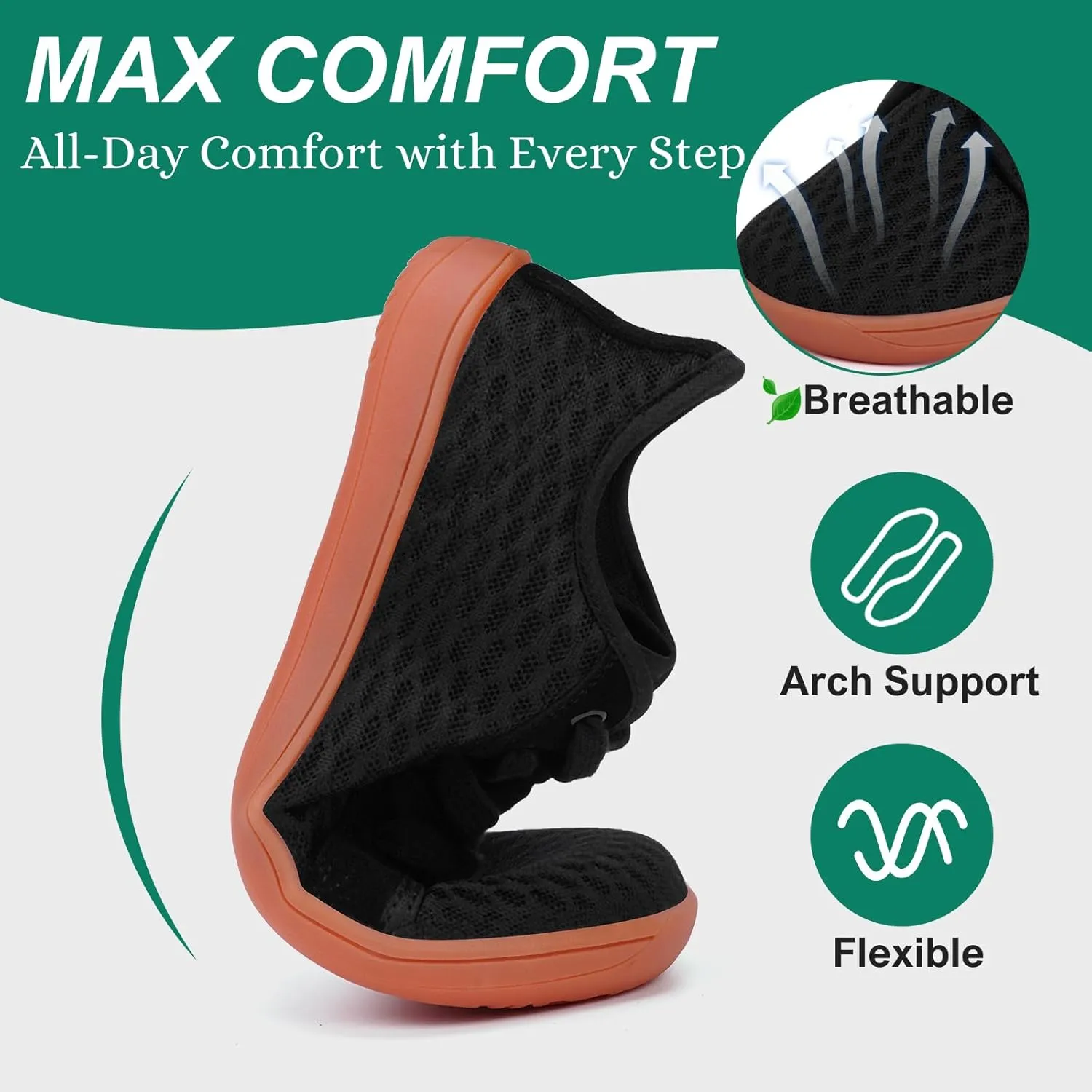 HiGropcore Barefoot Shoes for Women Men Minimalist Wide Toe Box Walking Shoes Zero Drop Arch Support Slip-On Barefoot Sneakers