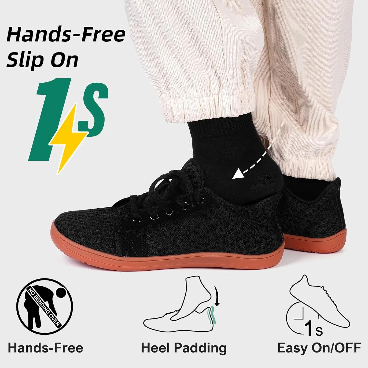 HiGropcore Barefoot Shoes for Women Men Minimalist Wide Toe Box Walking Shoes Zero Drop Arch Support Slip-On Barefoot Sneakers