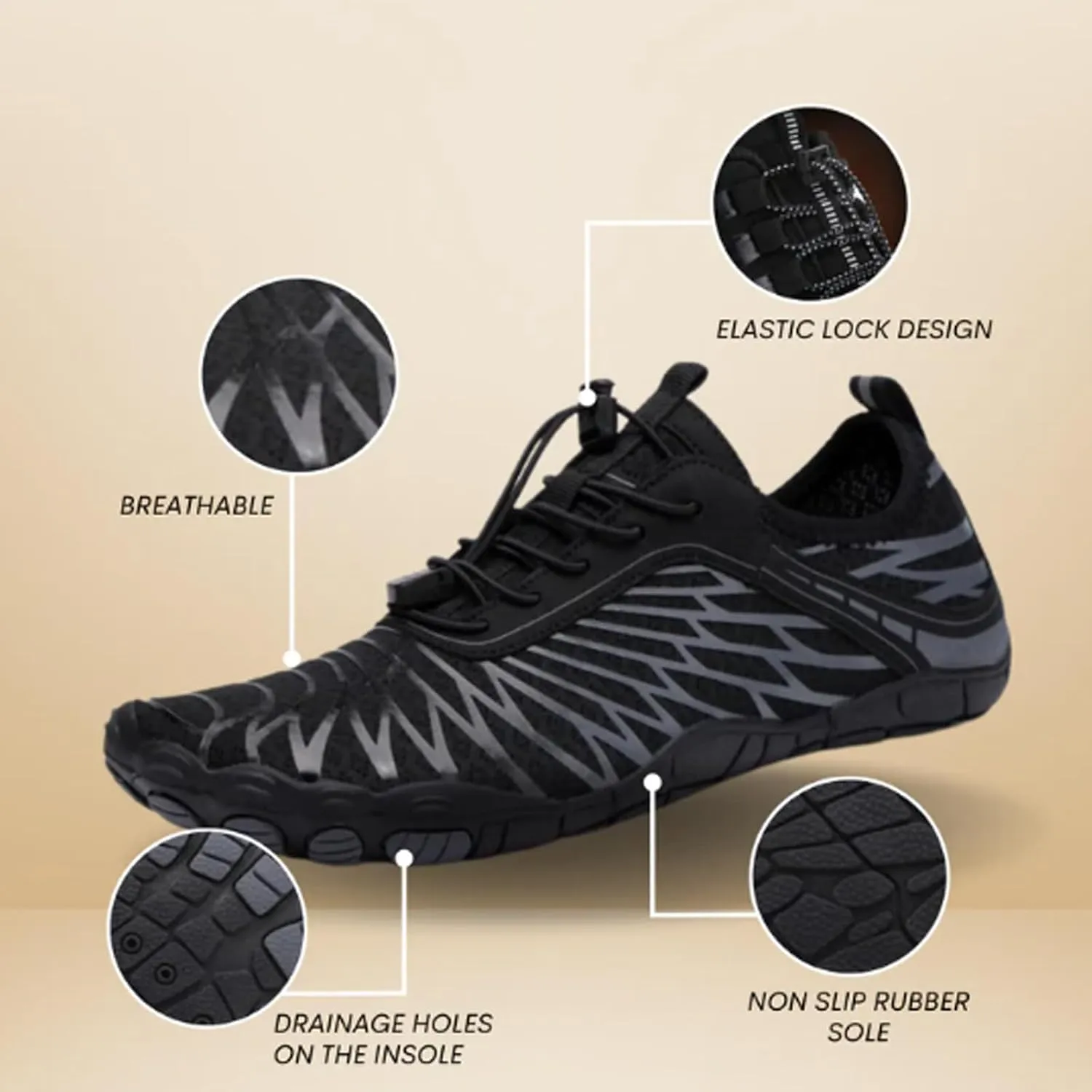 Hike Barefoot Womens, 2024 Pro-Healthy&Non-Slip Barefoot Shoes, BareStep Active Shoes Slippers for Unisex