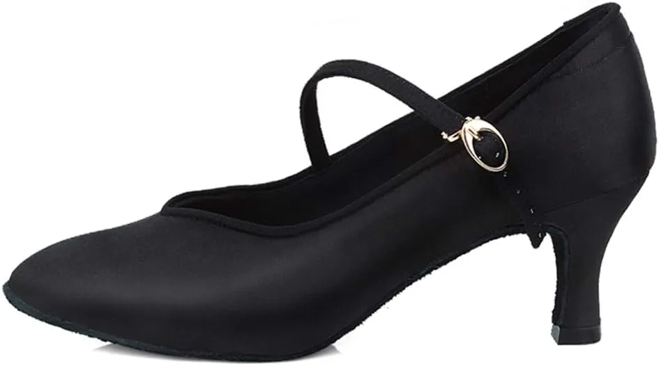 HROYL Latin Dance Shoes Women Tango Salsa Wedding Party Close Toe Ballroom Dance Pump,Model-KCBD1009