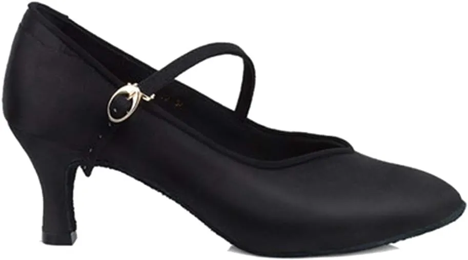 HROYL Latin Dance Shoes Women Tango Salsa Wedding Party Close Toe Ballroom Dance Pump,Model-KCBD1009