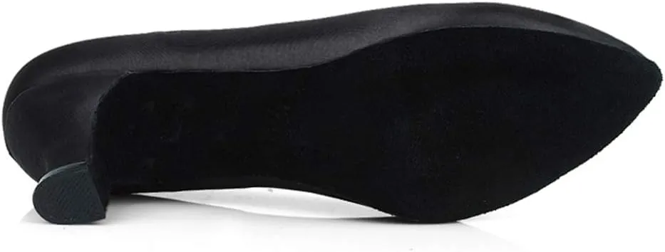HROYL Latin Dance Shoes Women Tango Salsa Wedding Party Close Toe Ballroom Dance Pump,Model-KCBD1009