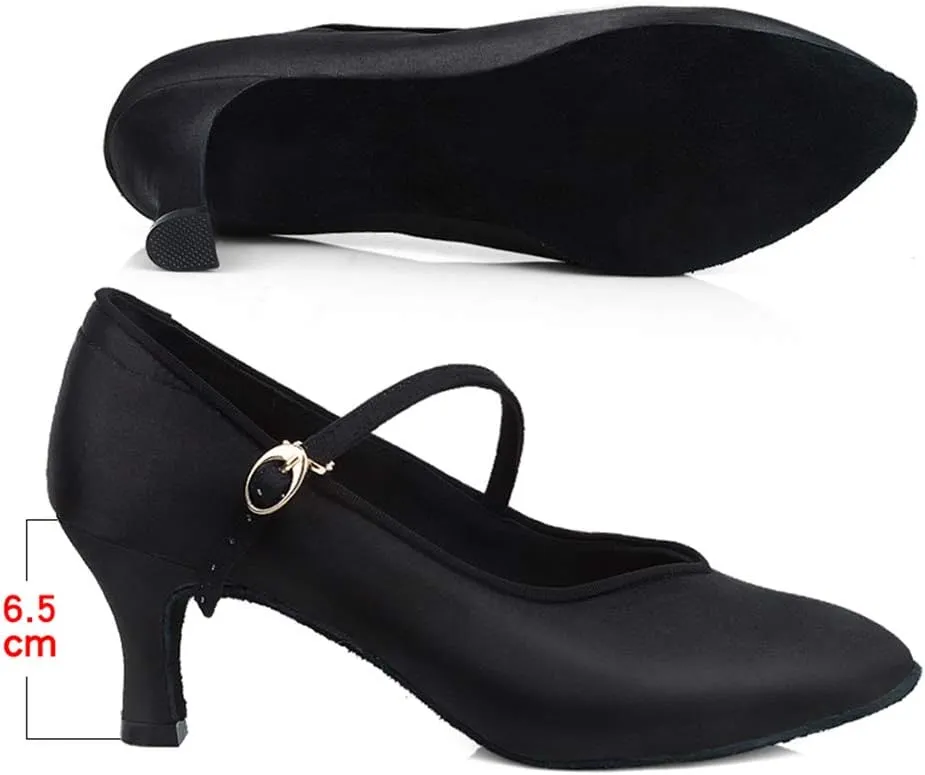 HROYL Latin Dance Shoes Women Tango Salsa Wedding Party Close Toe Ballroom Dance Pump,Model-KCBD1009