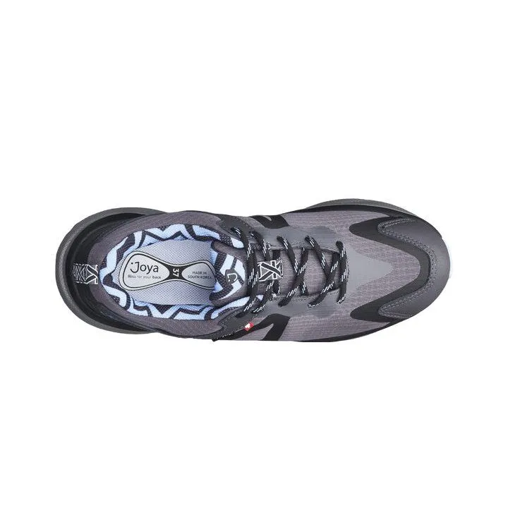 Joya Veloce STX Ladies Dark Grey Leather & Textile Vegan Arch Support Lace Up Trainers
