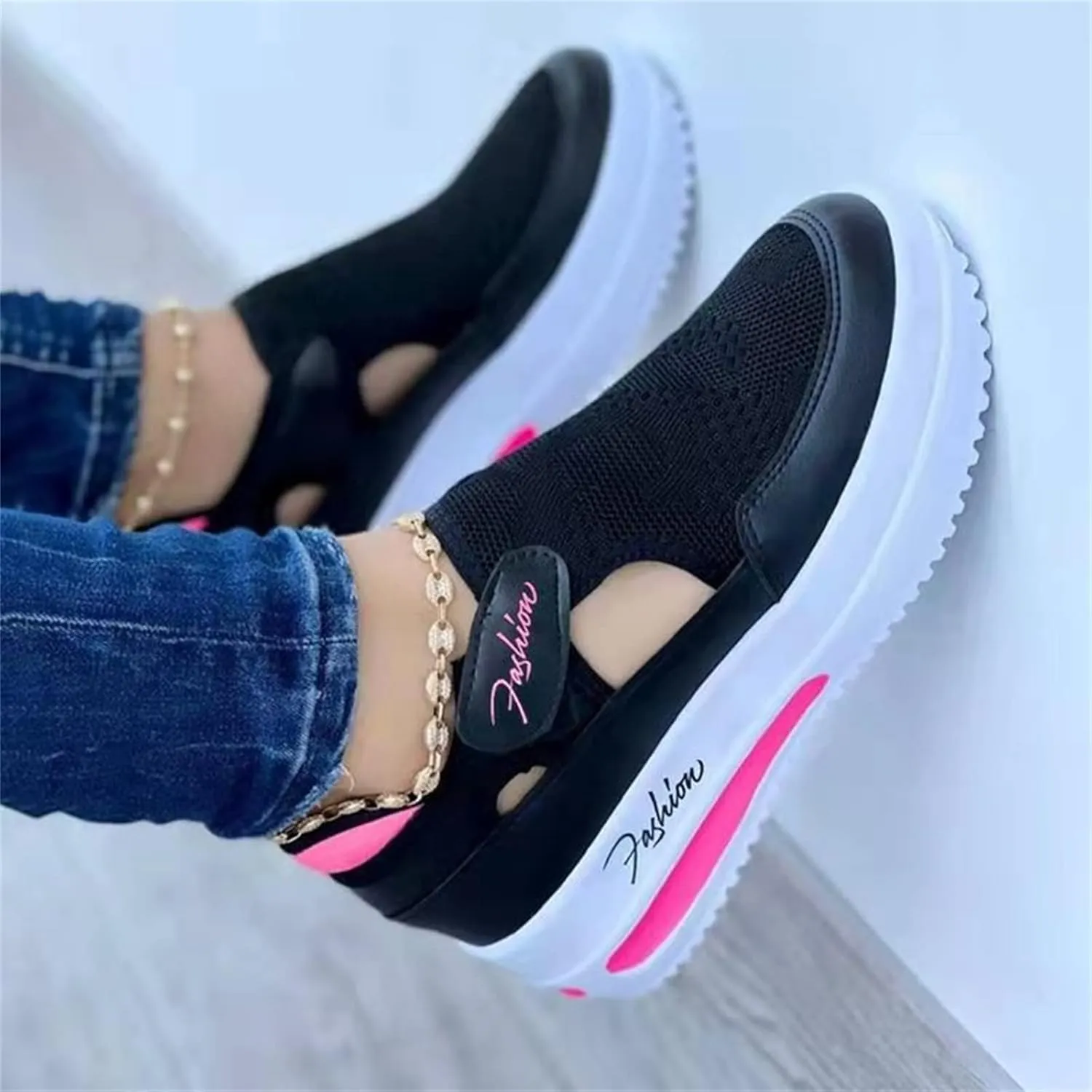 Lausiuoe Sneakers For Women Walking Shoes Comfortable Fashion Sneakers Breathable Casual Comfortable Lightweight Shoes