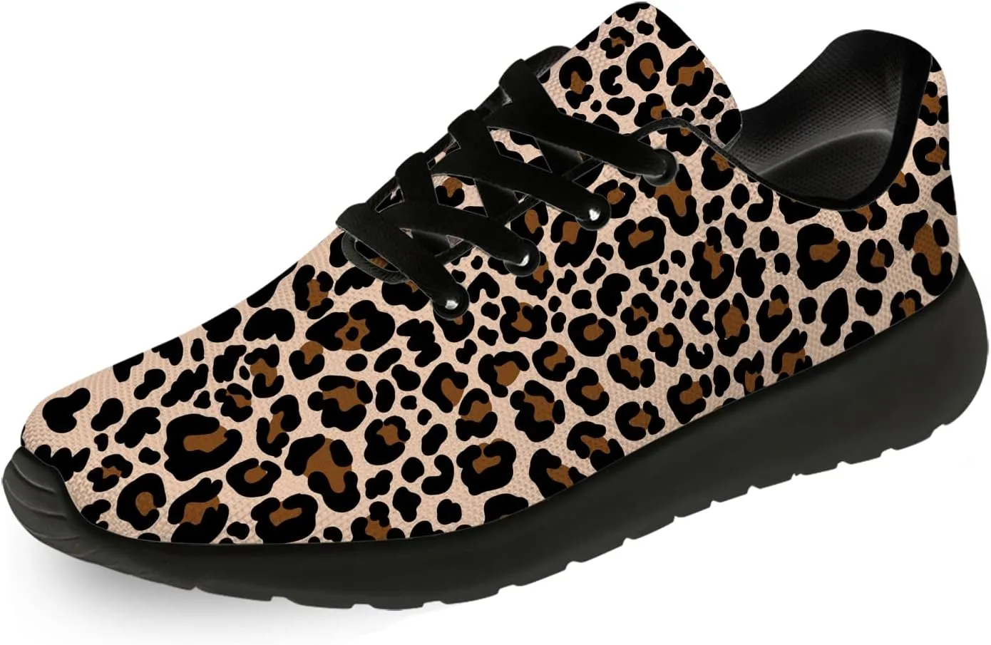 Leopard Cheetah Print Shoes Woman Tennis Shoes Athletic Running Shoes Soft Lightweight Walking Sneakers Gifts for Ladies Girls